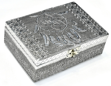 5" x 7" Dream Catcher metal over wood box (image for) 5" x 7" Dream Catcher metal over wood box